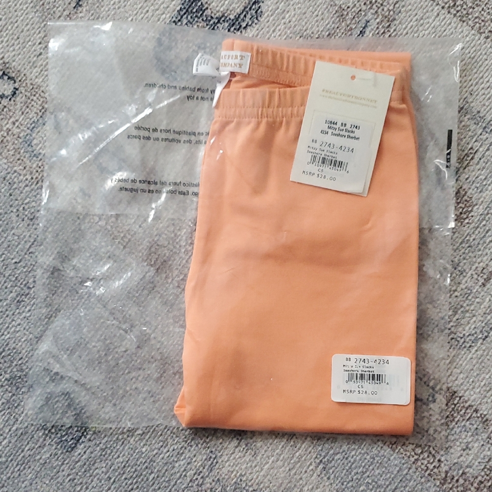 NWT The Beaufort Bonnet Company Girls Mitzy Sue Slacks Seashore Sherbert sz5